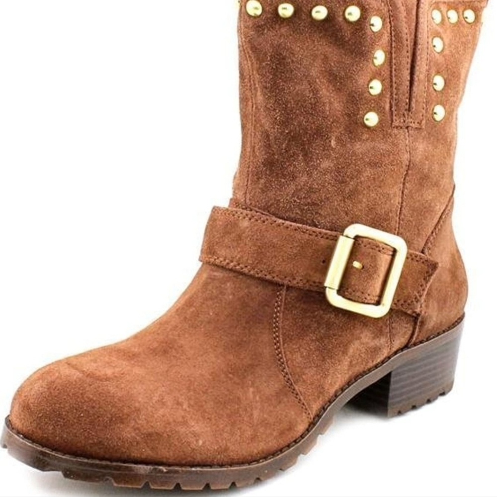 INC Henry Women's Nutmeg Leather Mid-calf boots